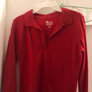 old navy collared shirt red